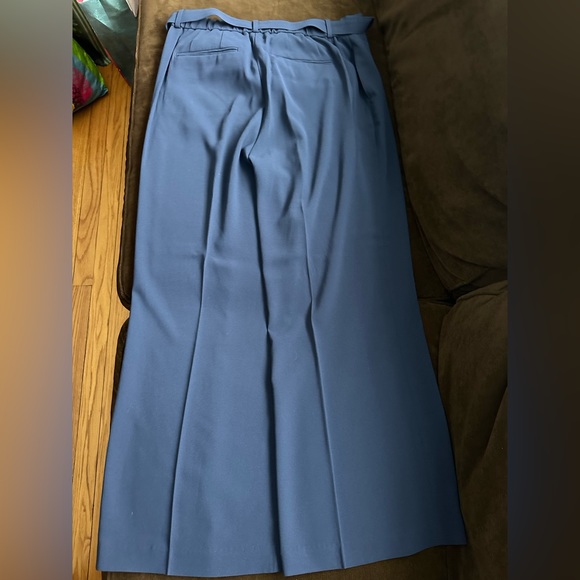 No Tag Blue High Waisted wide Leg Belted.Has Pockets Has Crease in Front Sz L. - Picture 9 of 12